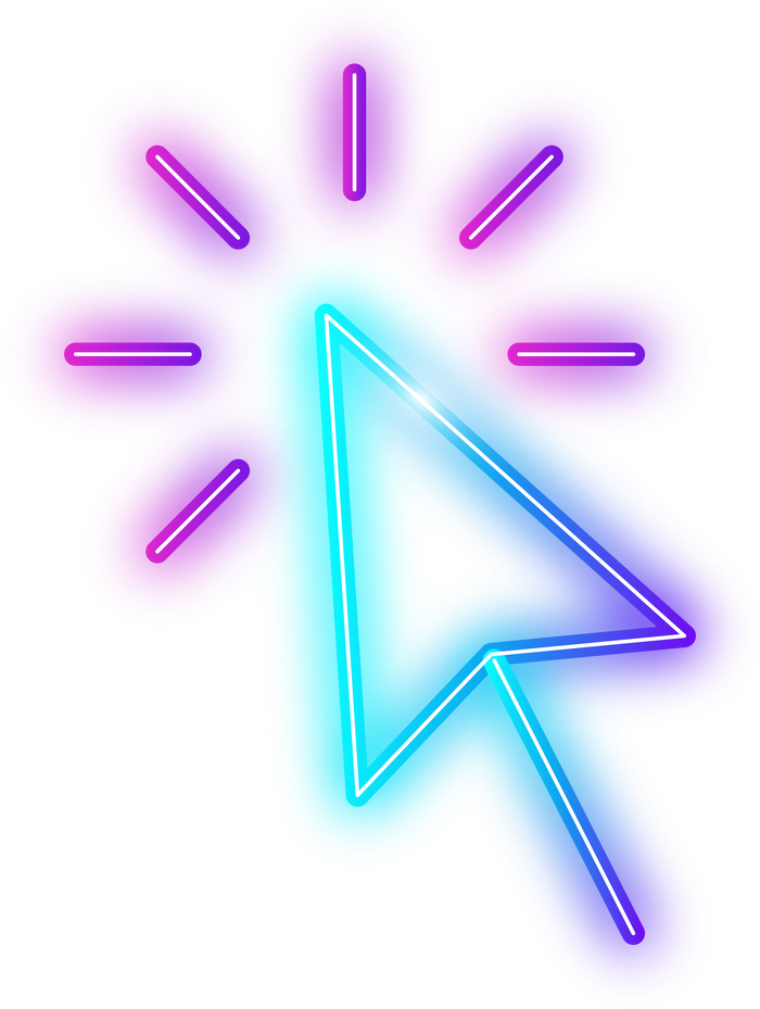 neon mouse cursor icon