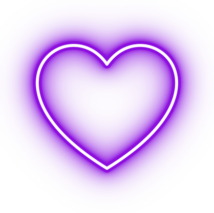 Neon purple love heart icon